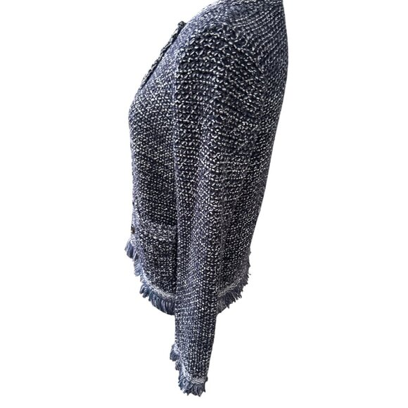 Women's Black and White Tweed Sweater - Picture 4 of 12